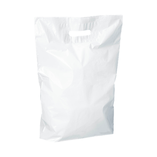 Sacs De Transport Plastique 100% Dégradables Grand Modèle 33x48x58cm Blanc Avec Impression Verte - Lot 13X19X23