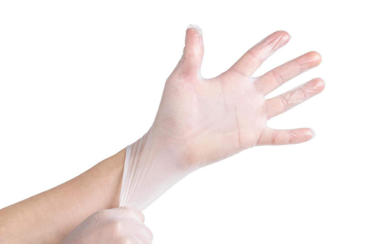 Gants en vinyle transparent